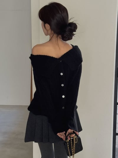 雙面穿大翻領鈕扣造型上衣2