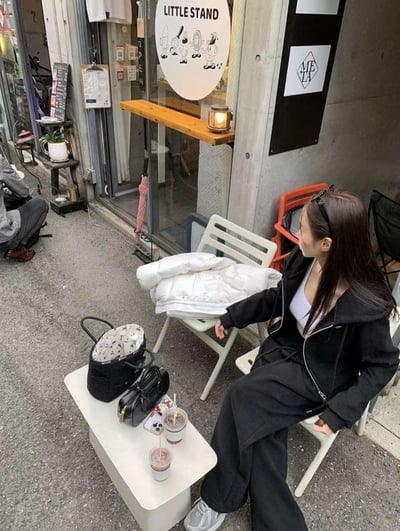 小圓牌休閒短版連帽外+長褲SET6