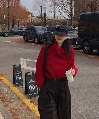 多穿法！排釦領粗坑紋針織衣12