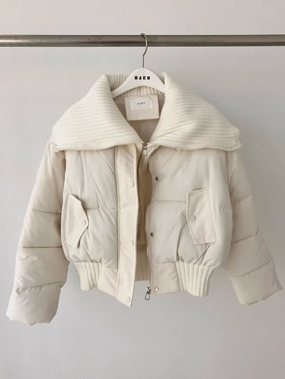 回歸🔥拼接坑紋防水羽絨外套10