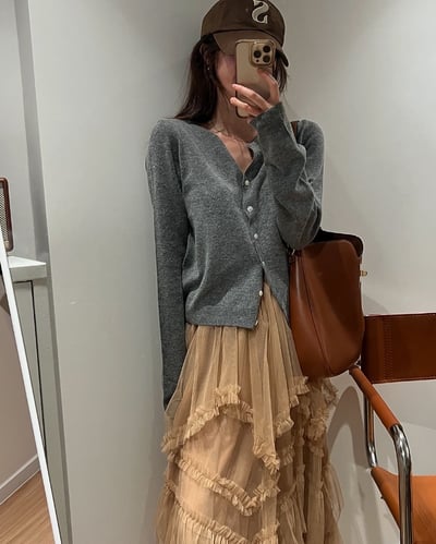 層次感鬆緊腰圍蛋糕紗裙9