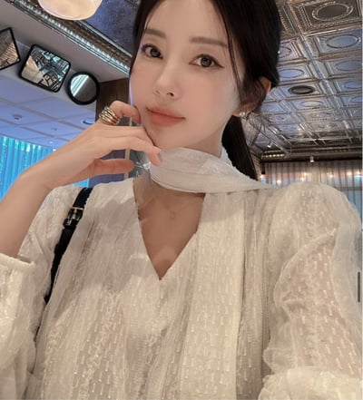 可拆領巾！Ｖ領金蔥波紋雪紡襯衫5