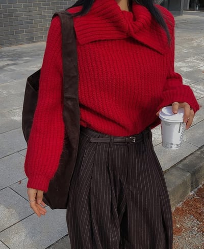 多穿法！排釦領粗坑紋針織衣6