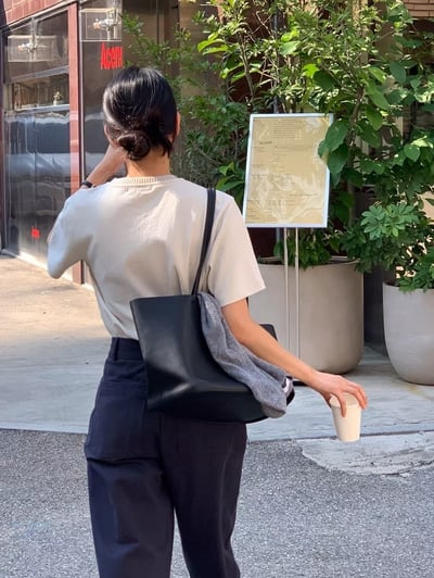 拼接螺紋領刺繡字母短Ｔ5