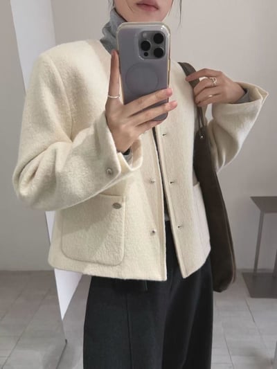 銀扣小圓牌口袋外套9