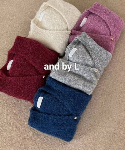 Ｖ領毛圈感金釦軟糯針織衣12