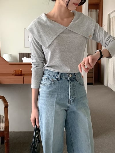 （客訂勿下單）前後大翻領金牌logo薄款棉T1