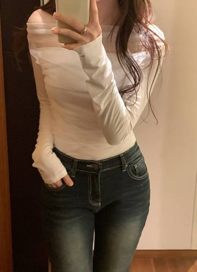 拼接歐跟網紗薄款Ｔ9