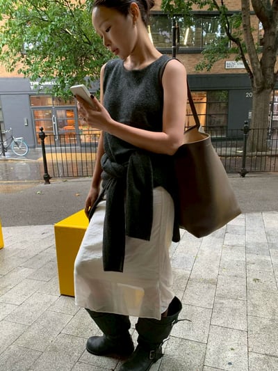 針織圓領背心+V領長袖上衣兩件套4