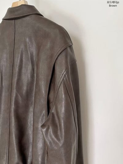 微霧面紋路復古皮革外套8
