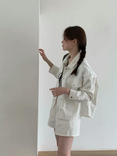 文青牛仔外套+短褲SET10