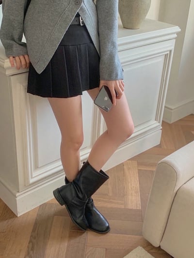 半拼接百摺辣款迷你短褲裙4