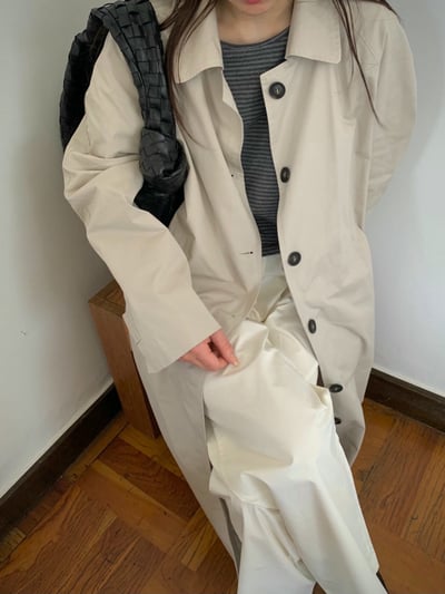 超長款排釦風衣外套4