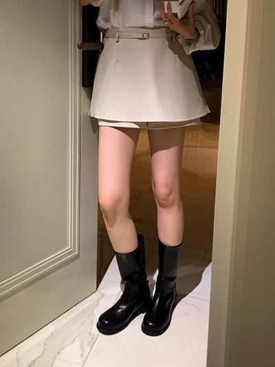 中腰Ａ字西裝短褲裙（附腰帶）7