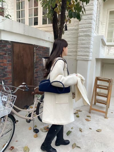 俏皮保暖撞色連帽大衣4