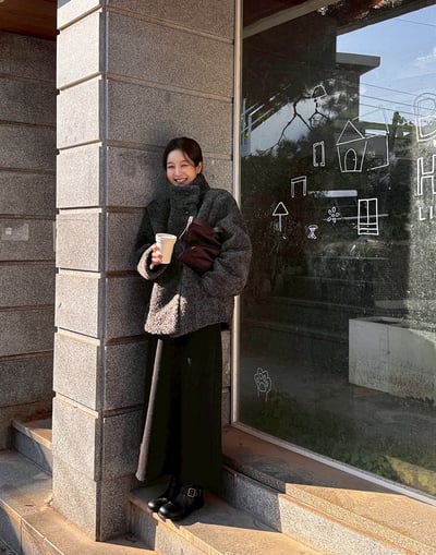 可立領羊羔毛鋪棉大衣11