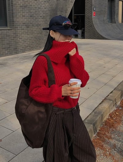 多穿法！排釦領粗坑紋針織衣3