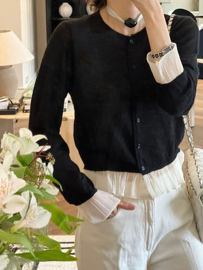 針織拚接小外套1