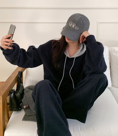 撞色連帽衛衣+長褲SET8