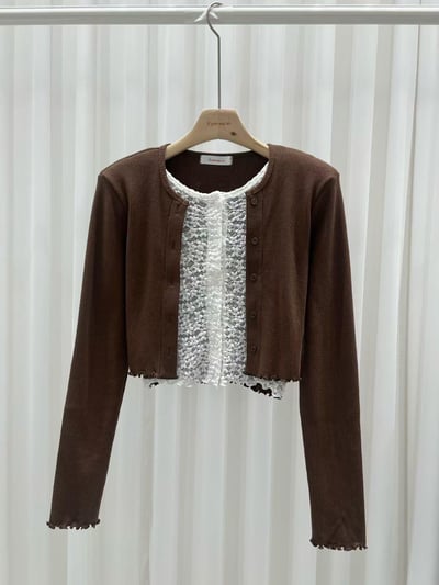 蕾絲拼接針織上衣8