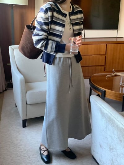 小徽章條紋針織外套上衣3