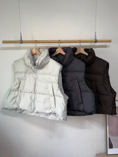 翻領輕巧感蓬蓬羽絨背心5