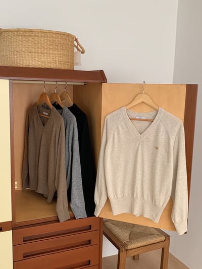 金色小logoＶ領針織衫9