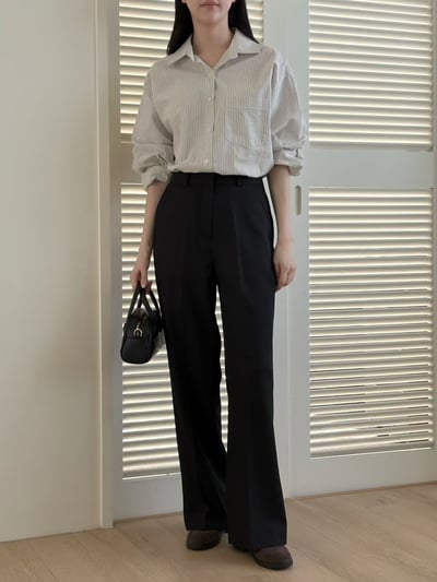 高腰春季薄款直筒西裝褲4
