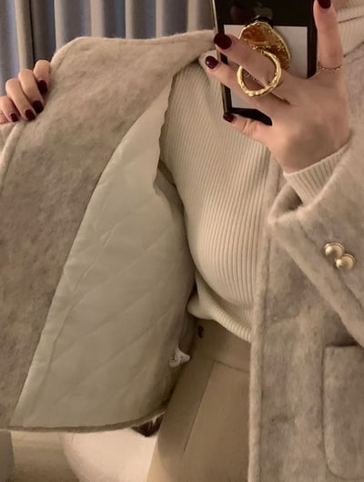 金扣毛款小香短版外套5