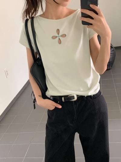 可雙面穿雕刻鏤空小花T3