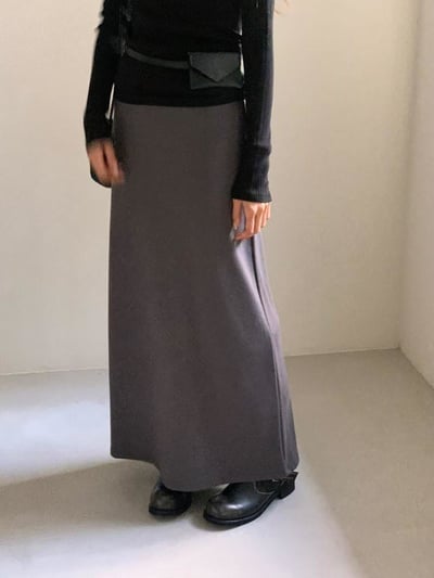 鬆緊腰圍厚磅款針織長裙5