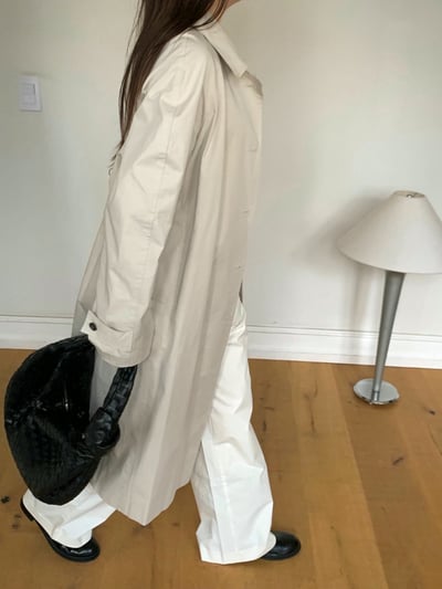 超長款排釦風衣外套5