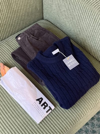 圓領立體扭結麻花羊毛針織衣（羊毛5%)11