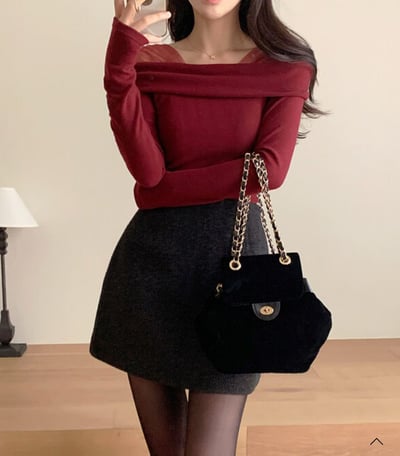 拼接雪紡肩平領磨毛上衣3