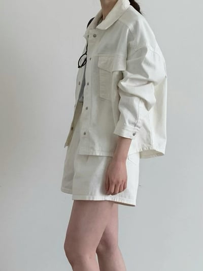 文青牛仔外套+短褲SET12