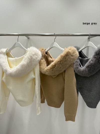 毛可拆！連帽雙向拉鍊針織外套9