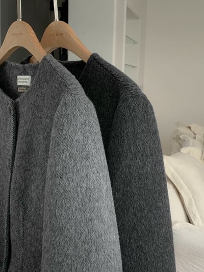 墊肩腰線感中長款羊毛西裝外套16