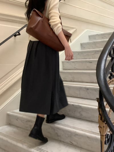 厚款西裝百褶九分長裙6