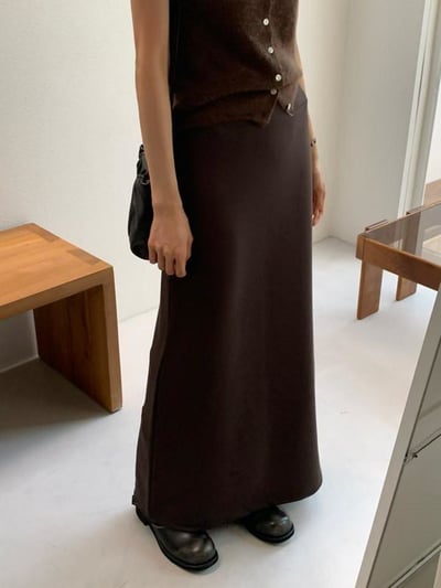 鬆緊腰圍厚磅款針織長裙6