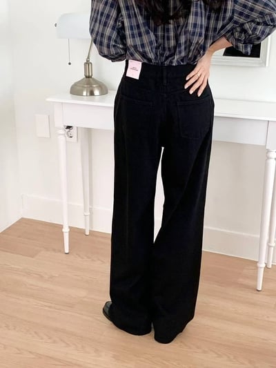 前打褶落地薄款寬褲9