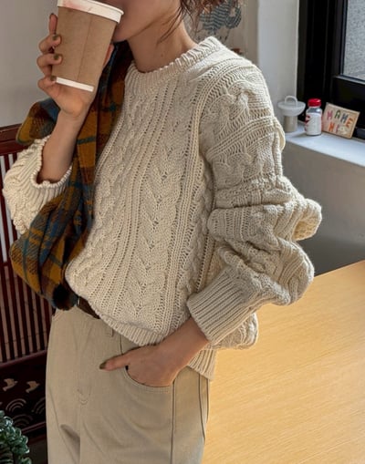 扎實磅數麻花針織衣10
