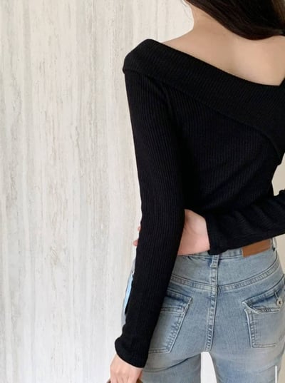 (客訂勿下單)反摺斜領設計細坑紋針織衣6