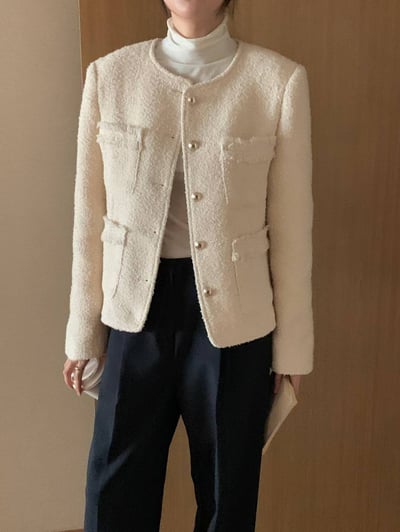 金釦流蘇滾邊口袋小香外套3