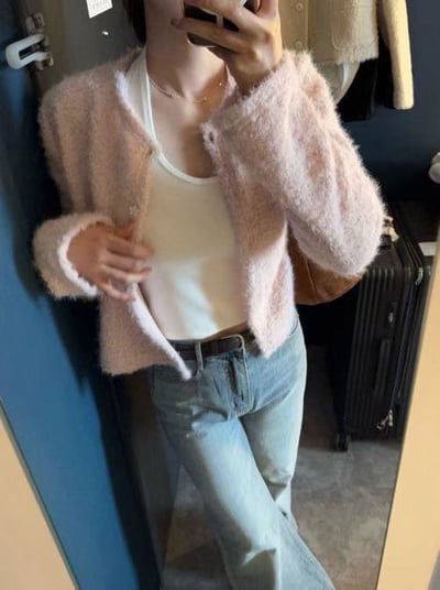 薄款毛毛圓領小外套5