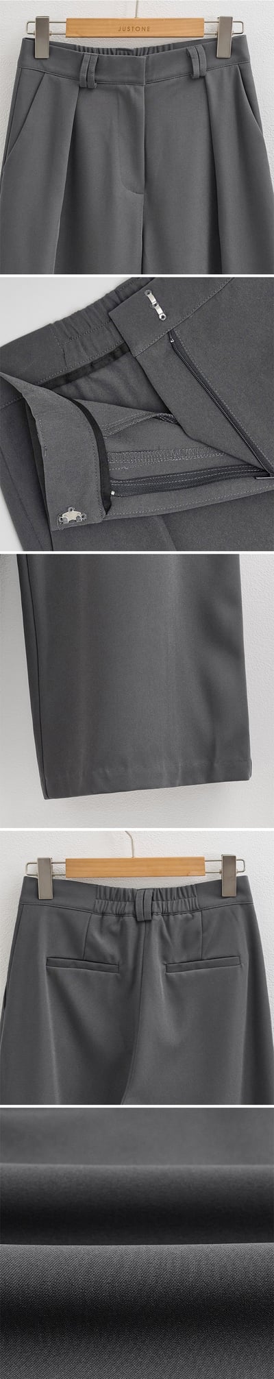 免熨燙！後鬆緊兩側打褶混棉西裝長褲17