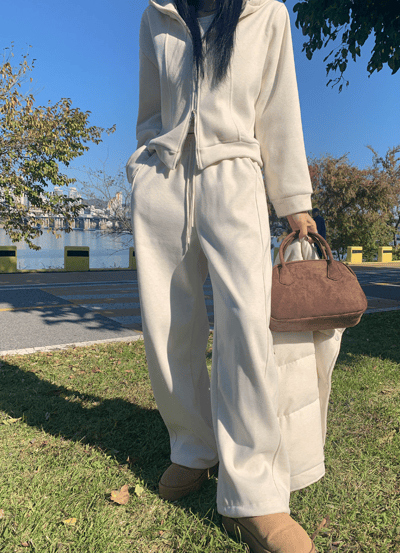 三件組｜麵包鋪棉背心＋連帽棉質外套＋鬆緊長褲SET14