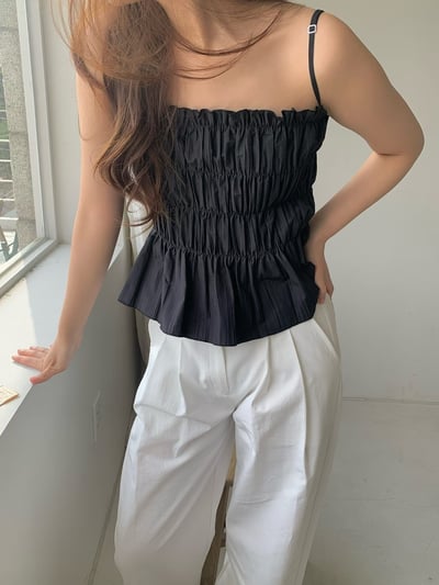 細肩抓皺小背心2