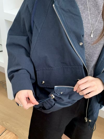 抽繩連帽口袋風衣夾克12