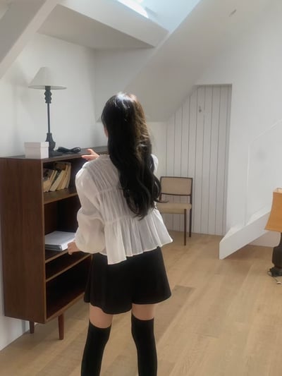 liter家蝴蝶結造型百褶短褲裙3