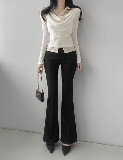 （客訂勿下單）垂墜領假兩件拼接襯衫7